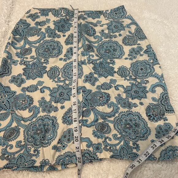 VTG Ann Taylor Women's Size 8 Blue/White Paisley 100% Skirt Maxi‎ Skirt - Picture 4 of 6